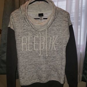 Reebok cow neck sweatshirt with draw string EUC